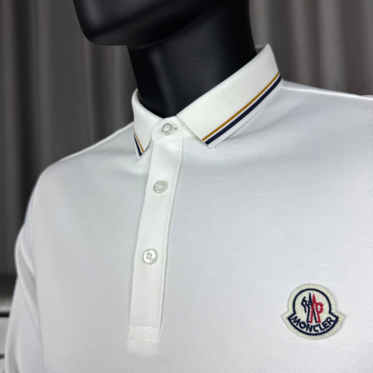 Moncler Classic Embroidered Long-Sleeve Polo Shirt