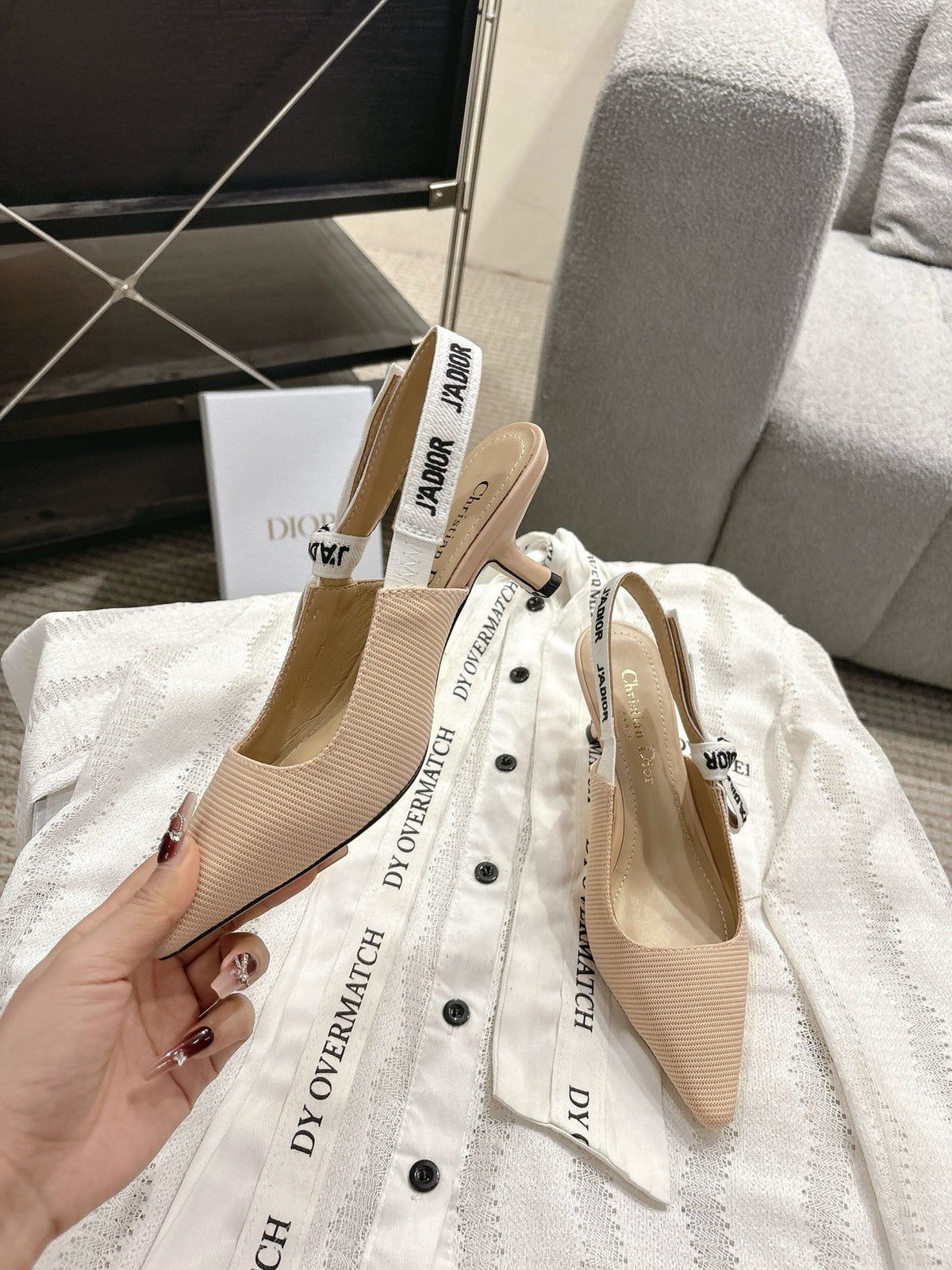 Dior J'Adior Embroidered Kitten Heel Sandals