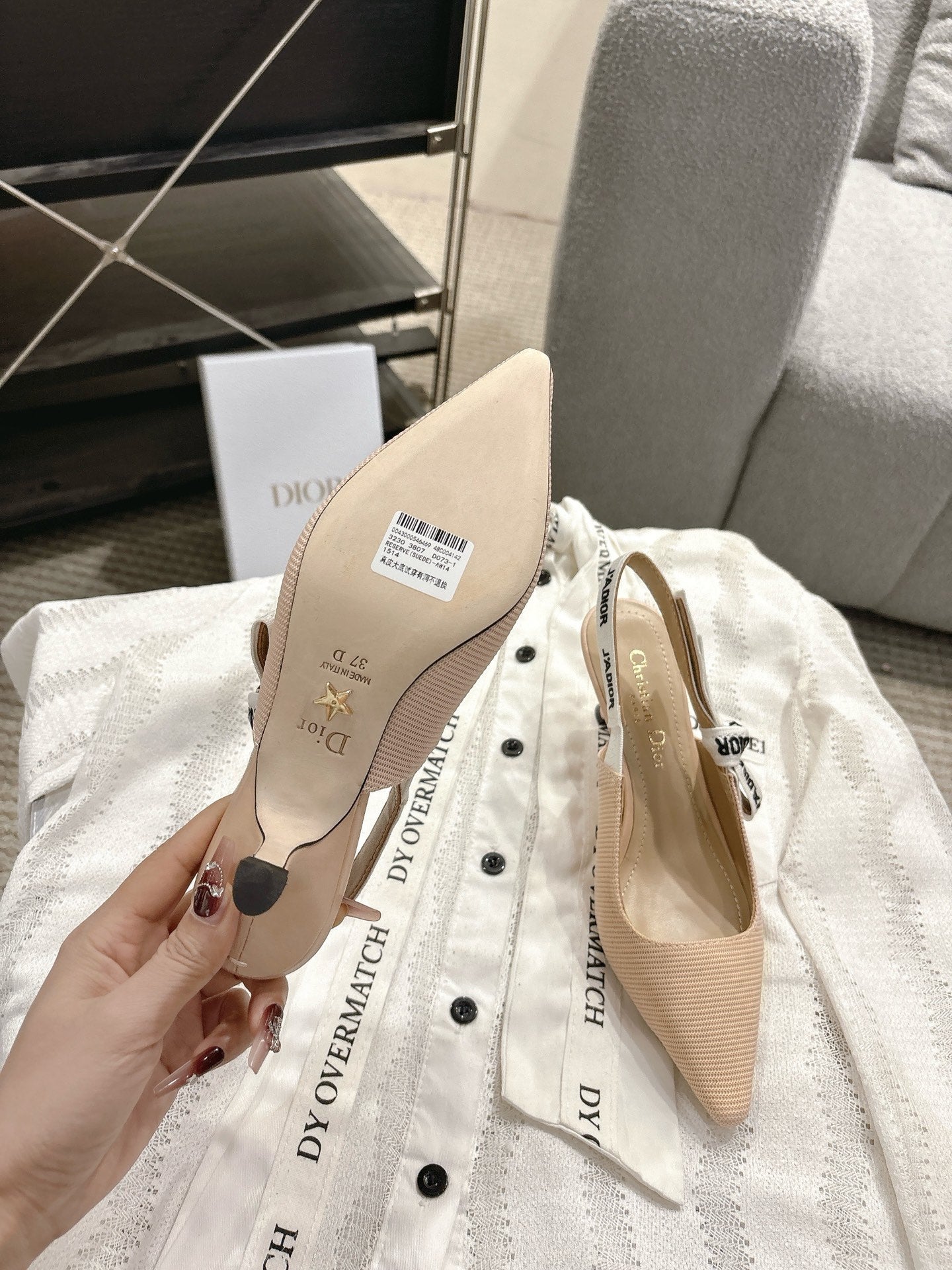 Dior J'Adior Embroidered Kitten Heel Sandals