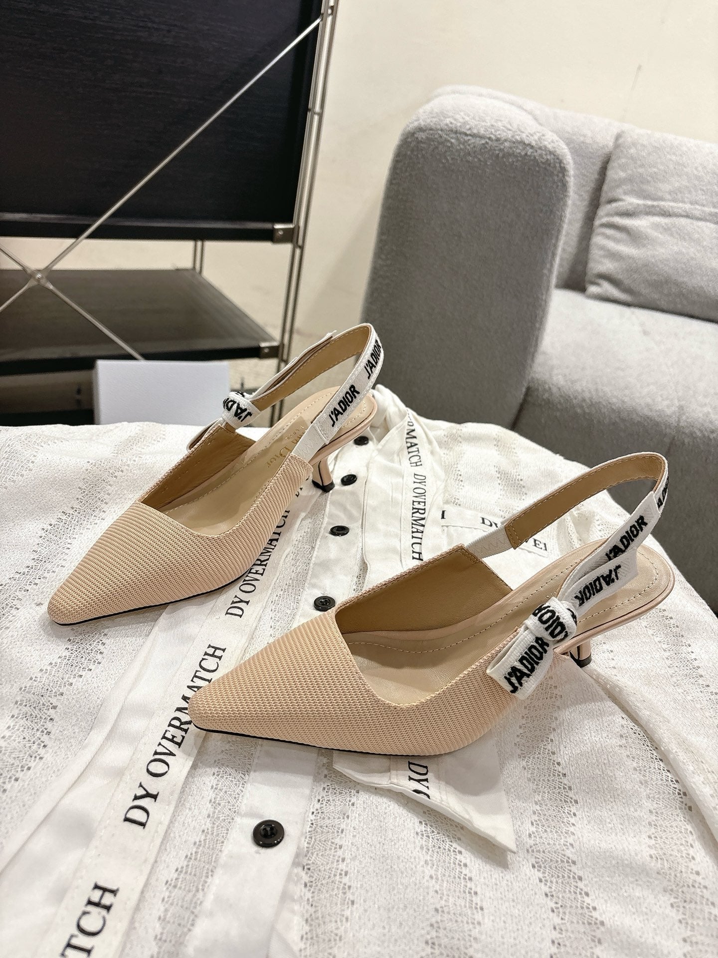 Dior J'Adior Embroidered Kitten Heel Sandals