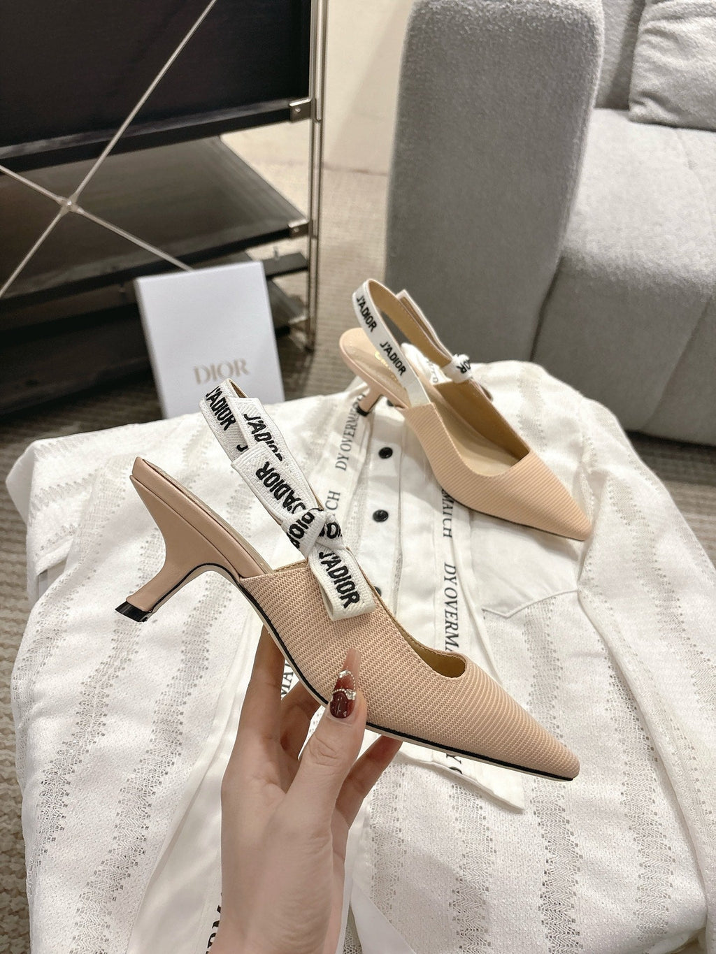 Dior J'Adior Embroidered Kitten Heel Sandals