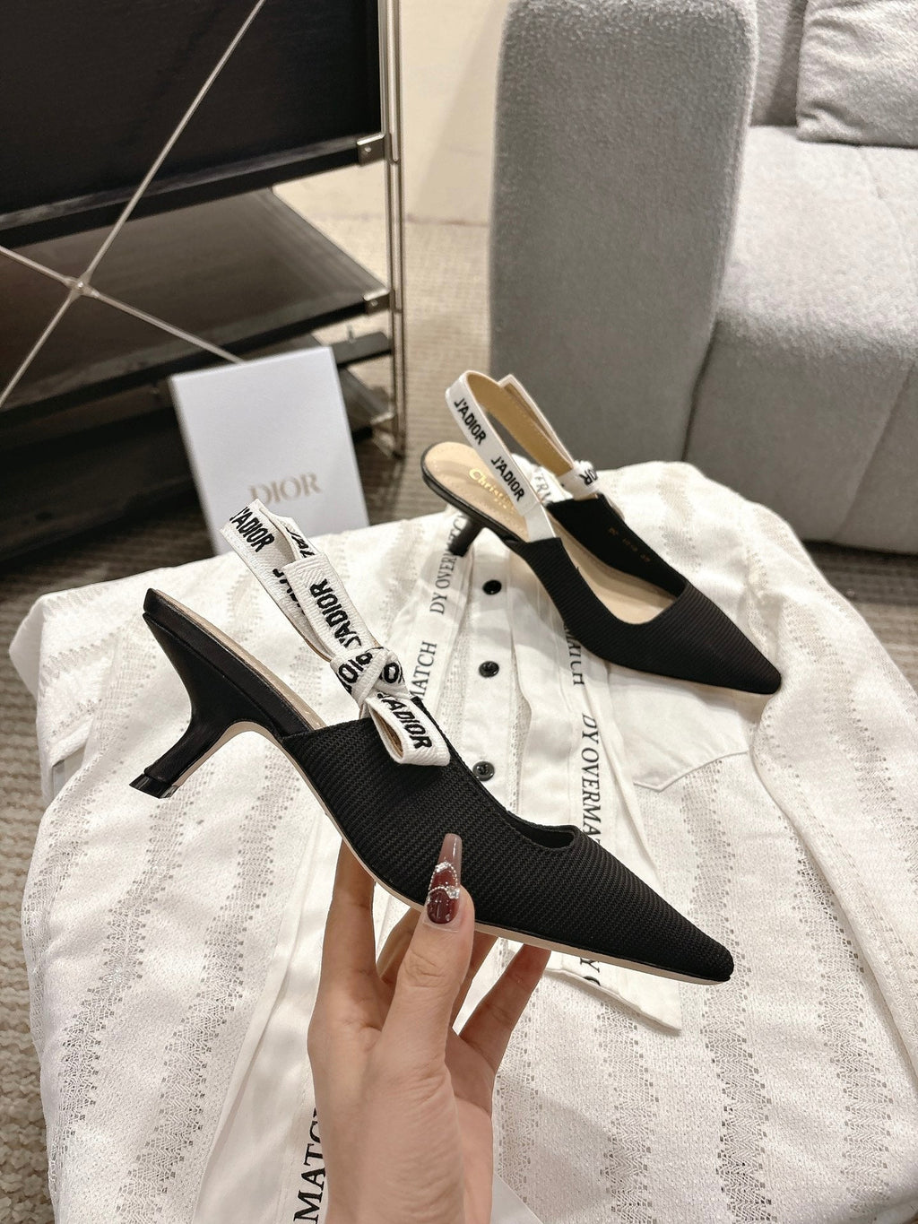 Dior J'Adior Embroidered Kitten Heel Sandals