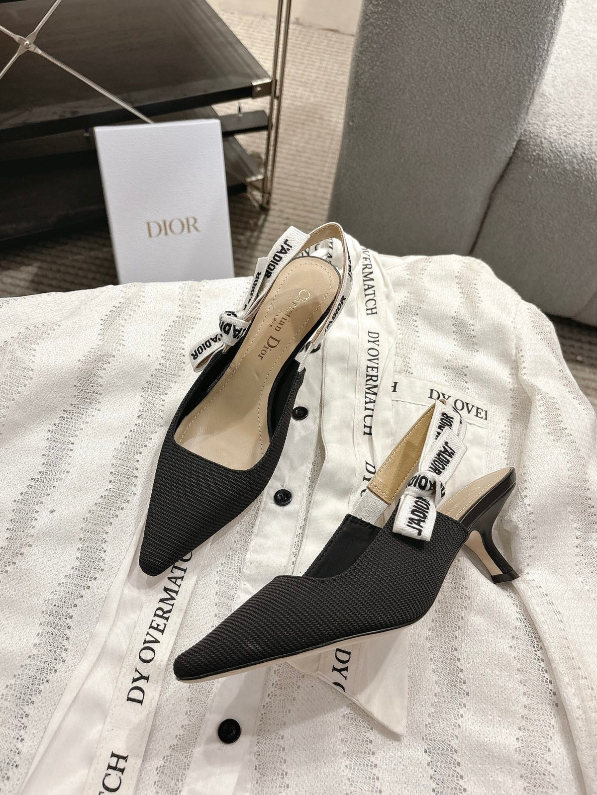 Dior J'Adior Embroidered Kitten Heel Sandals