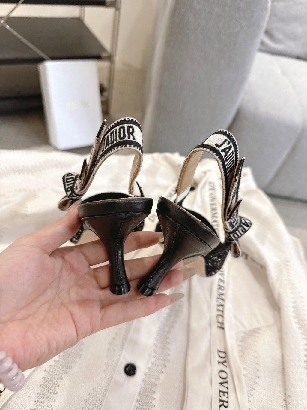 Dior J'Adior Embroidered Kitten Heel Sandals