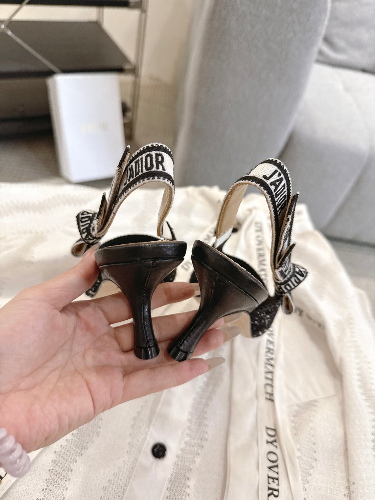 Dior J'Adior Embroidered Kitten Heel Sandals