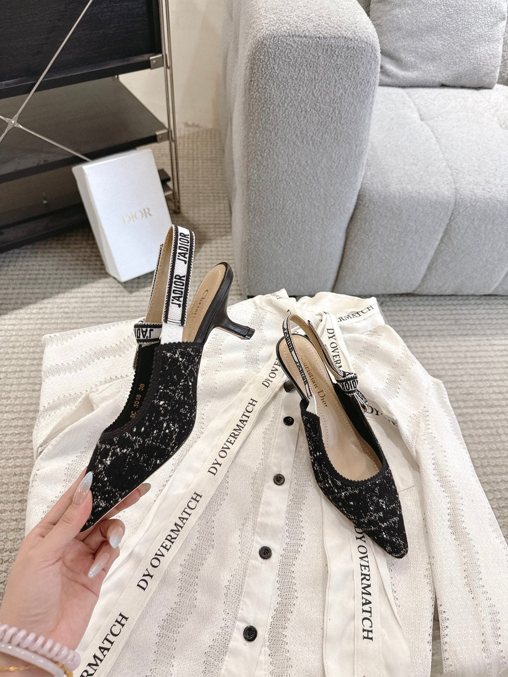 Dior J'Adior Embroidered Kitten Heel Sandals
