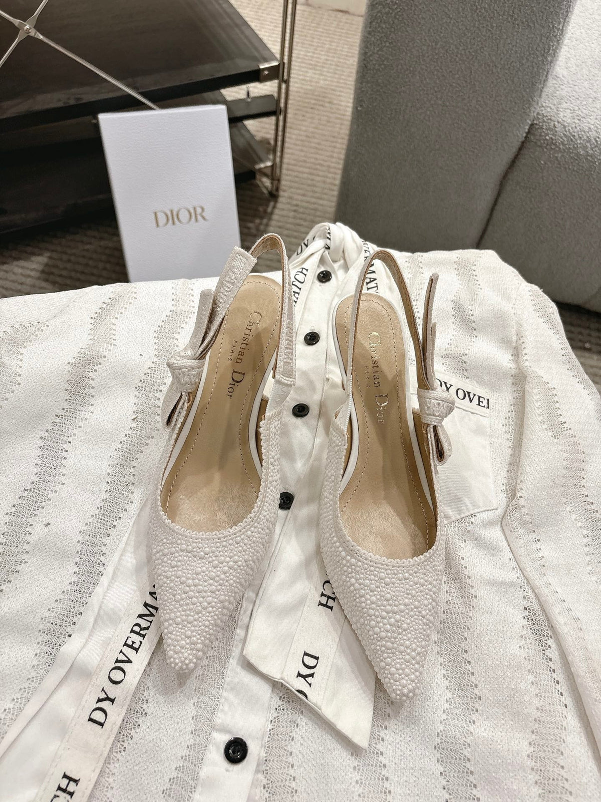 Dior J'Adior Embroidered Strap Kitten Heel Sandals
