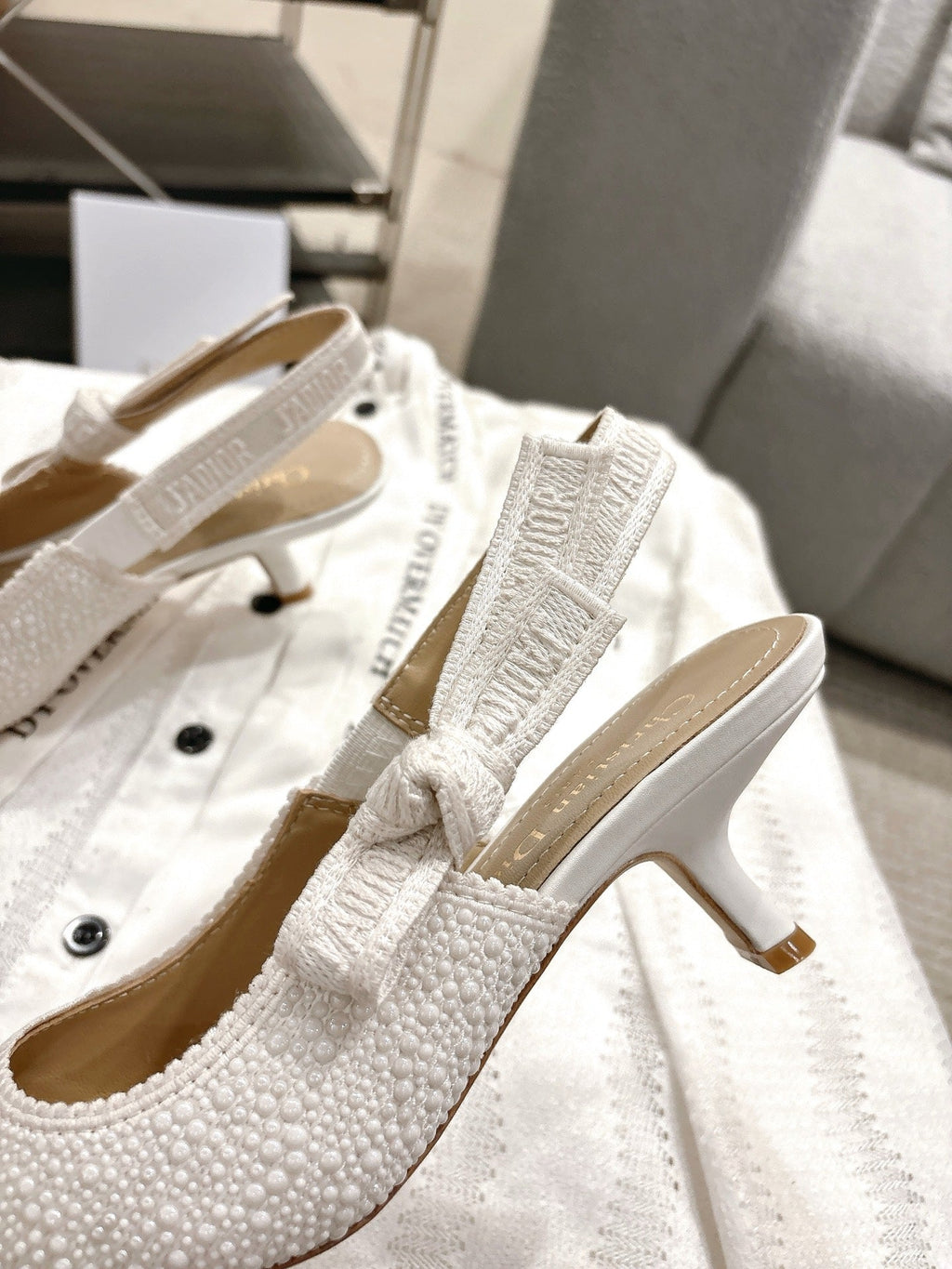 Dior J'Adior Embroidered Strap Kitten Heel Sandals