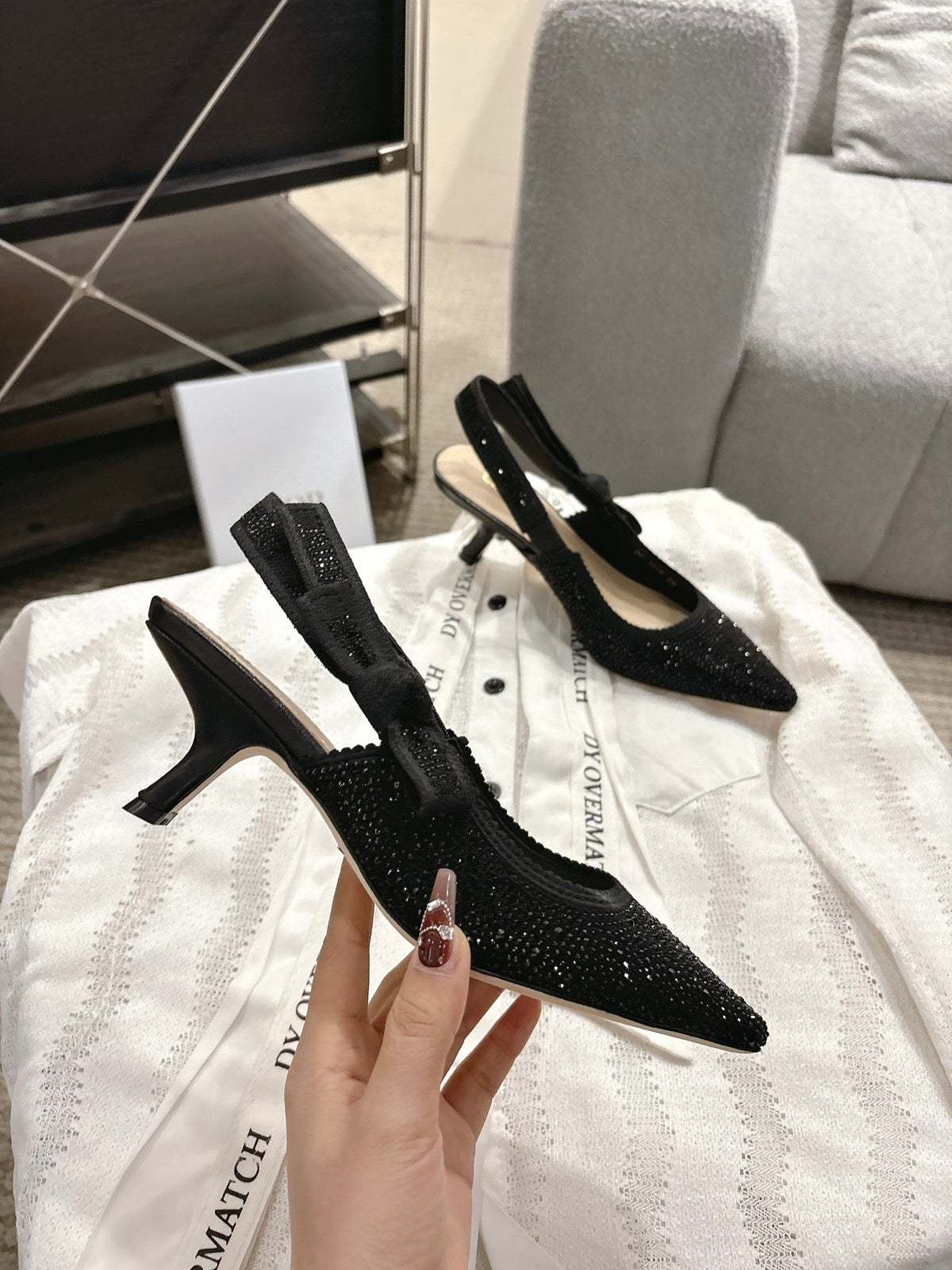 Dior J'Adior Embroidered Strap Kitten Heel Sandals