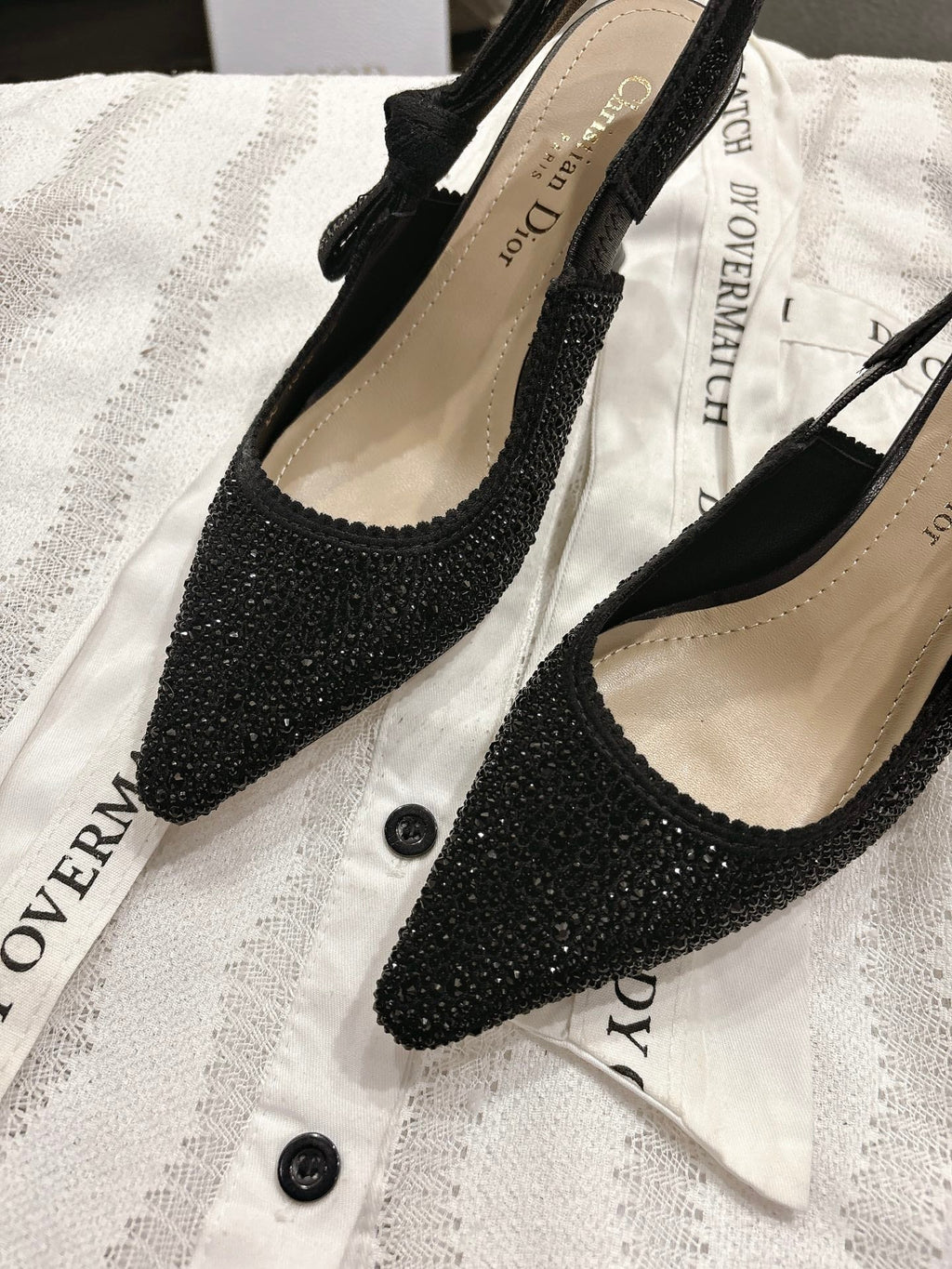 Dior J'Adior Embroidered Strap Kitten Heel Sandals