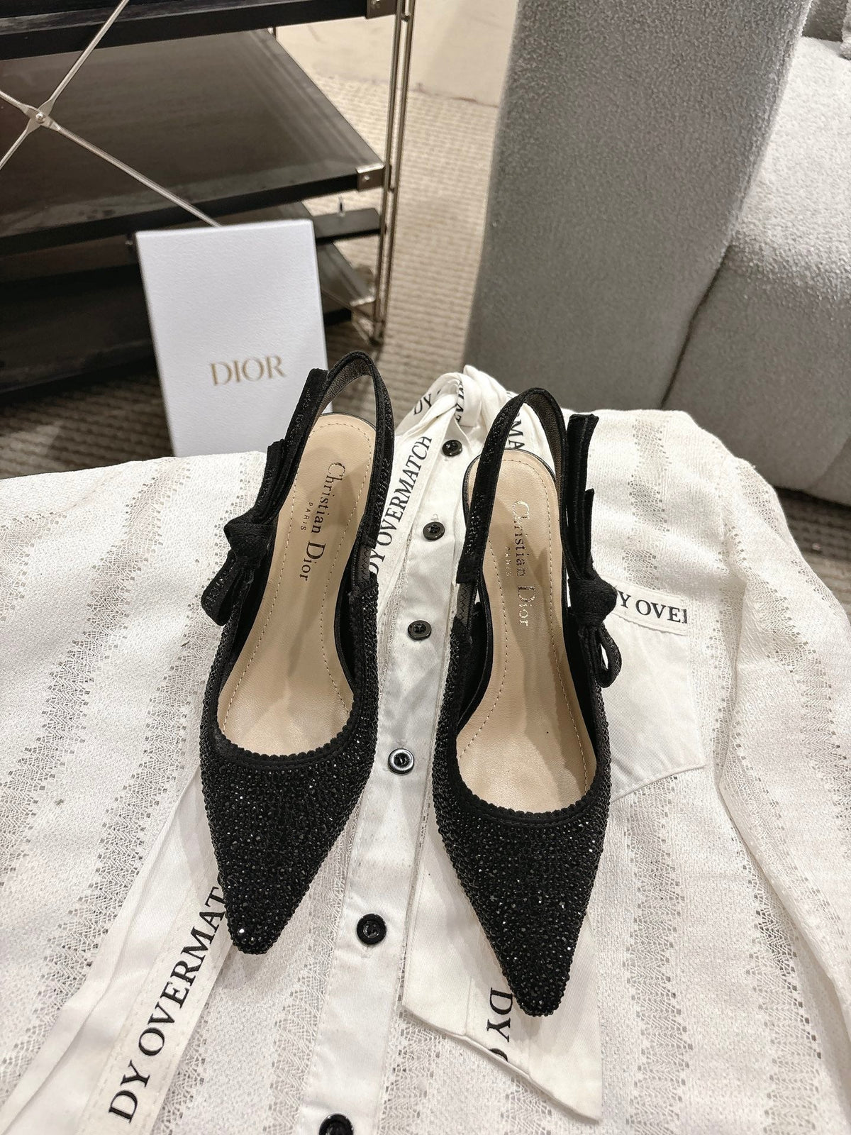 Dior J'Adior Embroidered Strap Kitten Heel Sandals