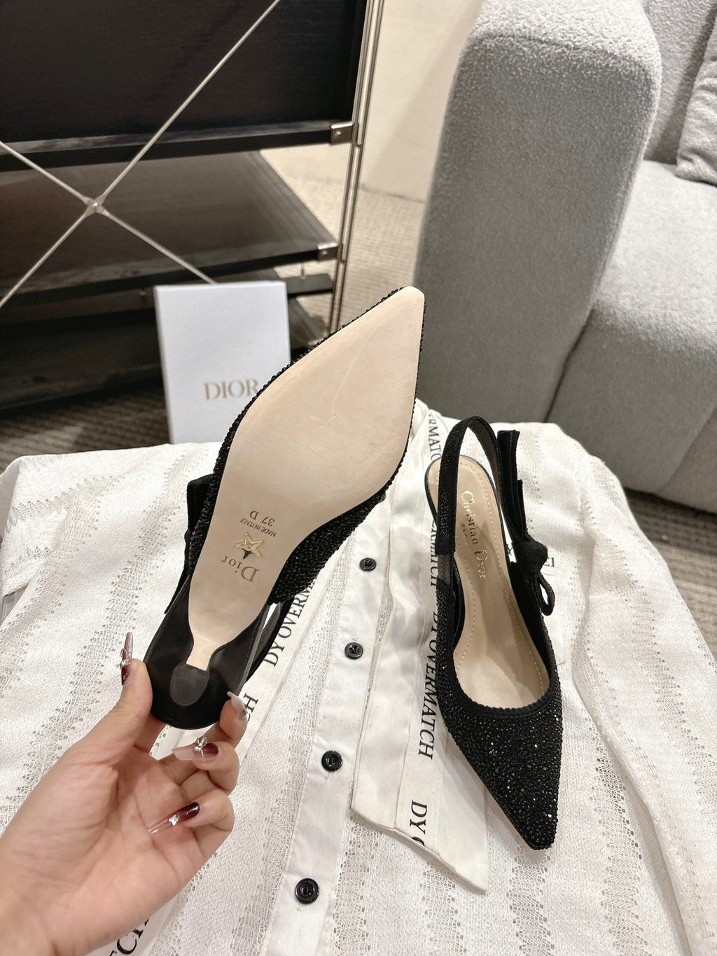 Dior J'Adior Embroidered Strap Kitten Heel Sandals