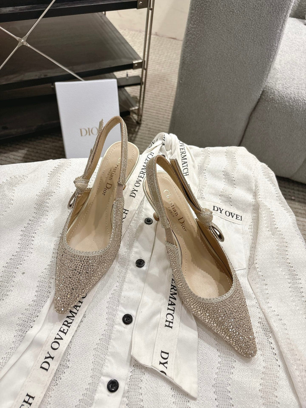Dior J'Adior Embroidered Strap Kitten Heel Sandals