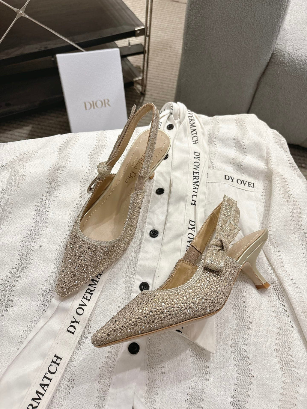 Dior J'Adior Embroidered Strap Kitten Heel Sandals