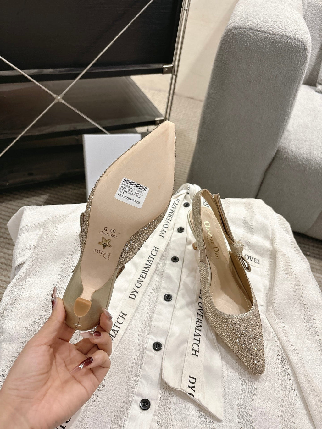 Dior J'Adior Embroidered Strap Kitten Heel Sandals