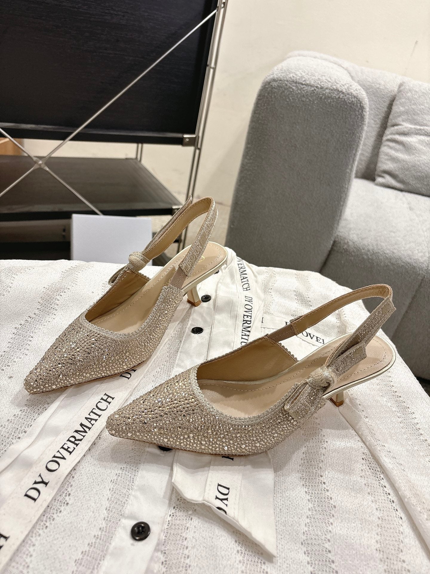 Dior J'Adior Embroidered Strap Kitten Heel Sandals