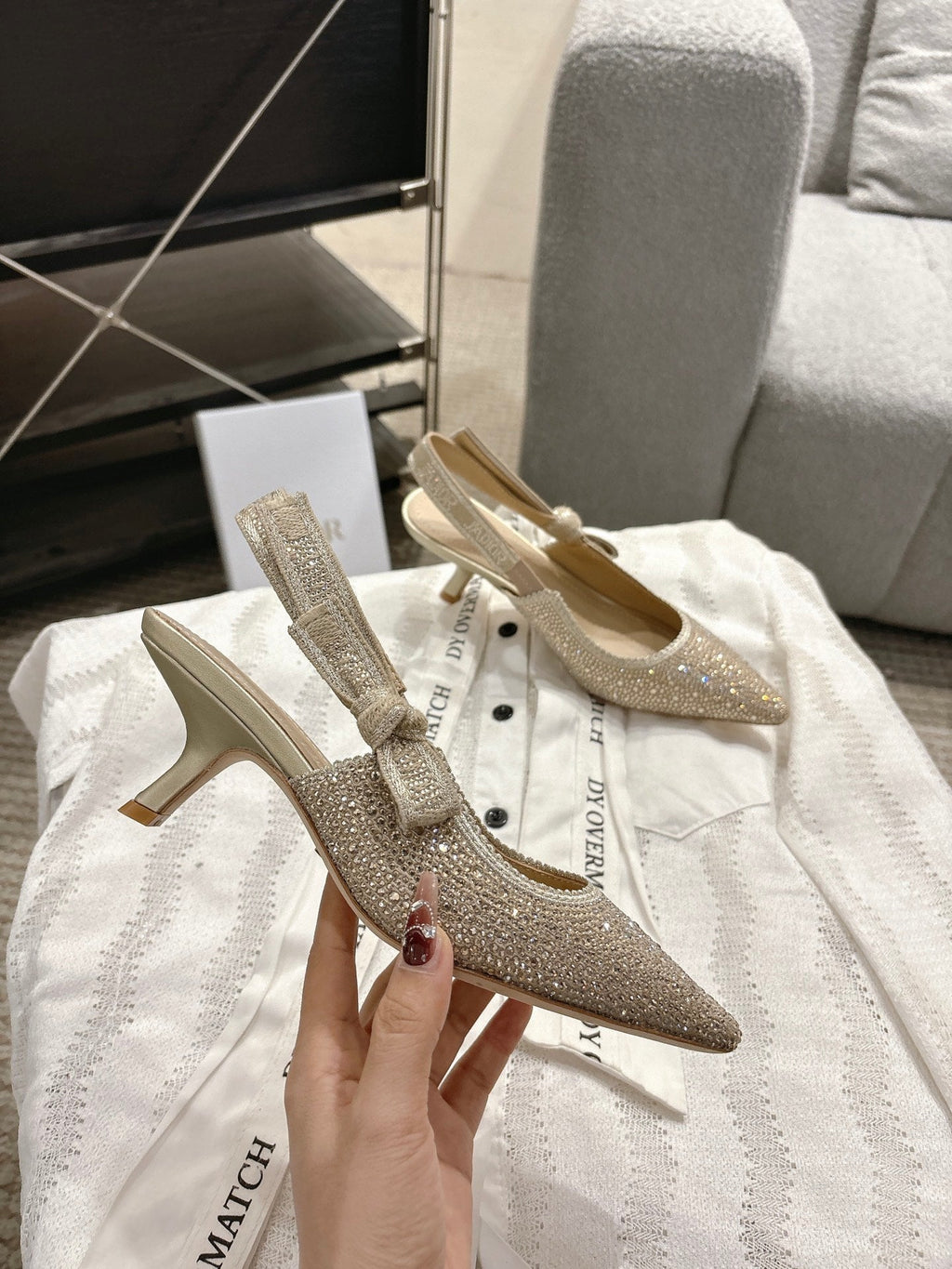 Dior J'Adior Embroidered Strap Kitten Heel Sandals