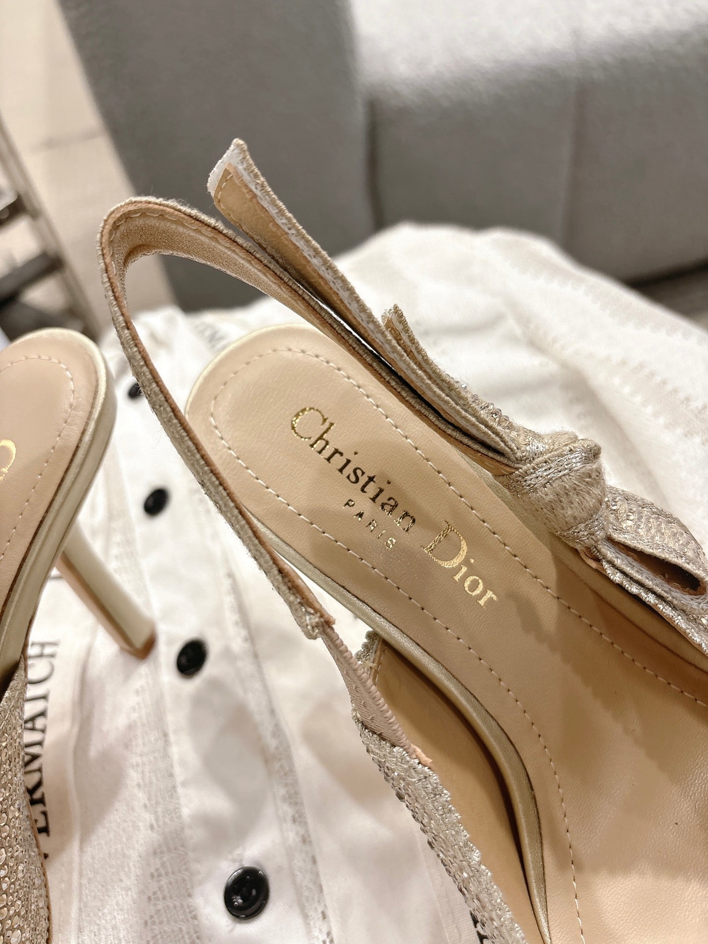 Dior J'Adior Embroidered Strap Kitten Heel Sandals