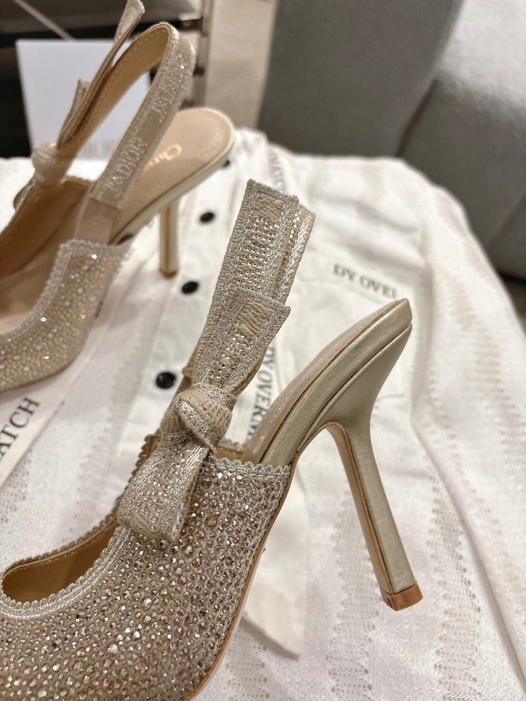 Dior J'Adior Embroidered Strap Kitten Heel Sandals