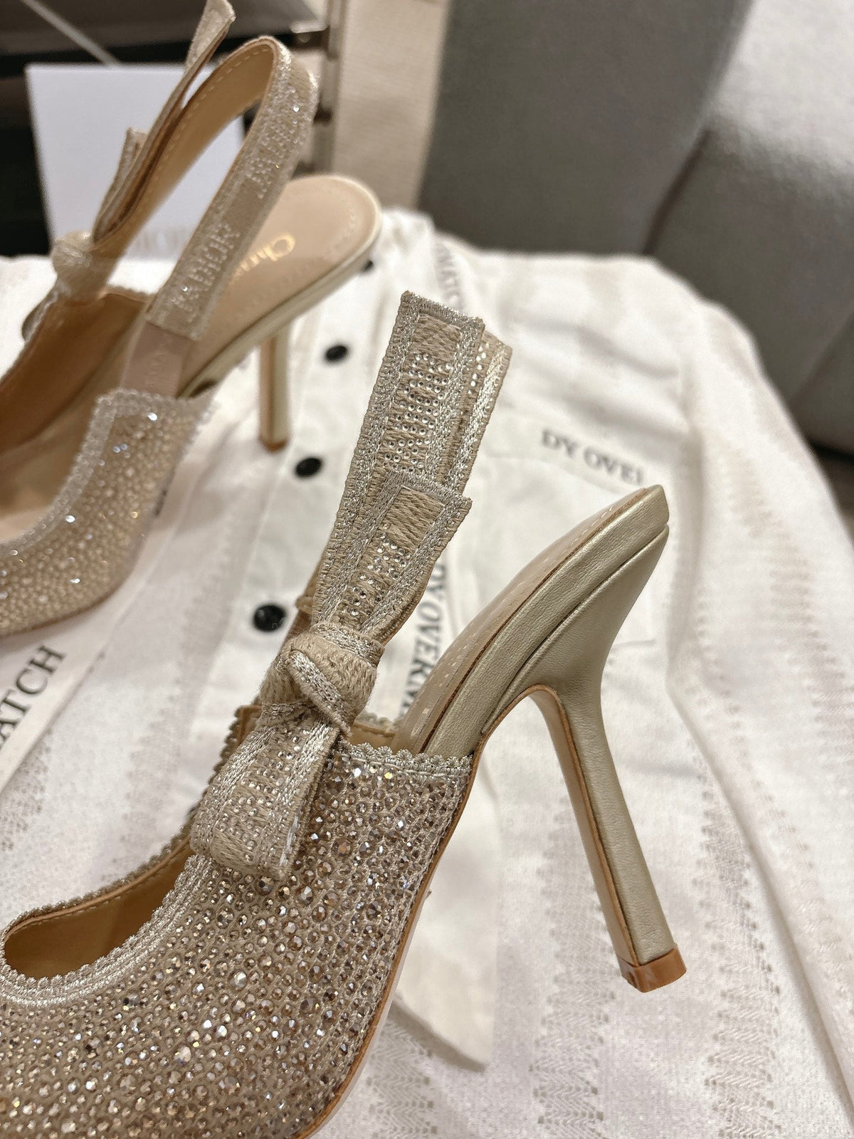 Dior J'Adior Embroidered Strap Kitten Heel Sandals