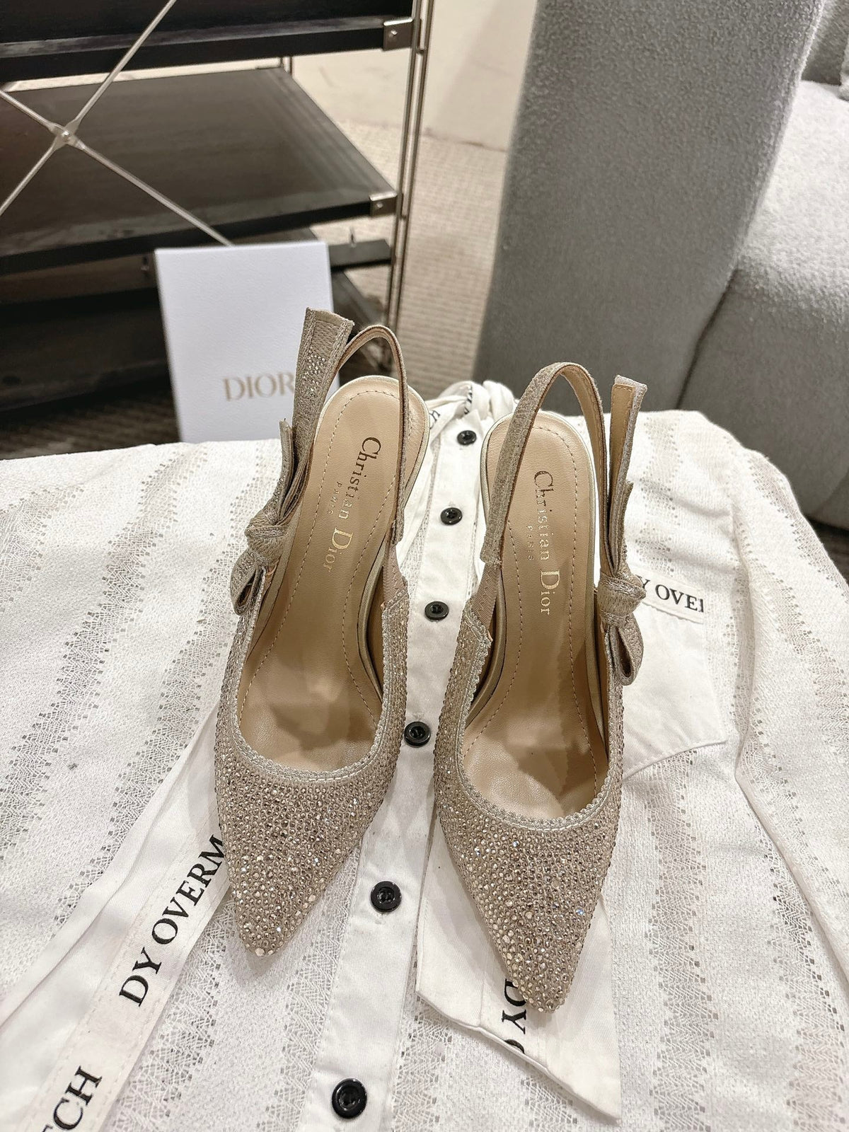 Dior J'Adior Embroidered Strap Kitten Heel Sandals