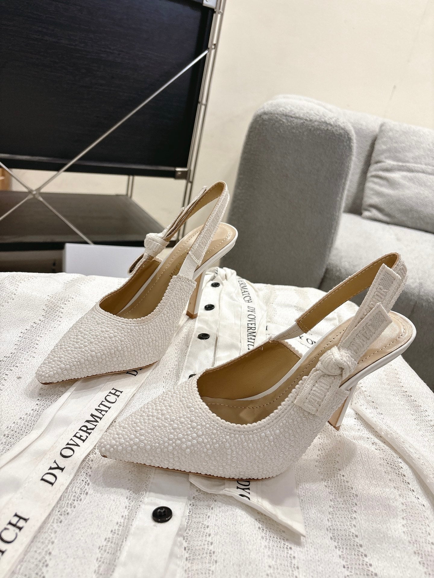 Dior J'Adior Embroidered Strap Kitten Heel Sandals