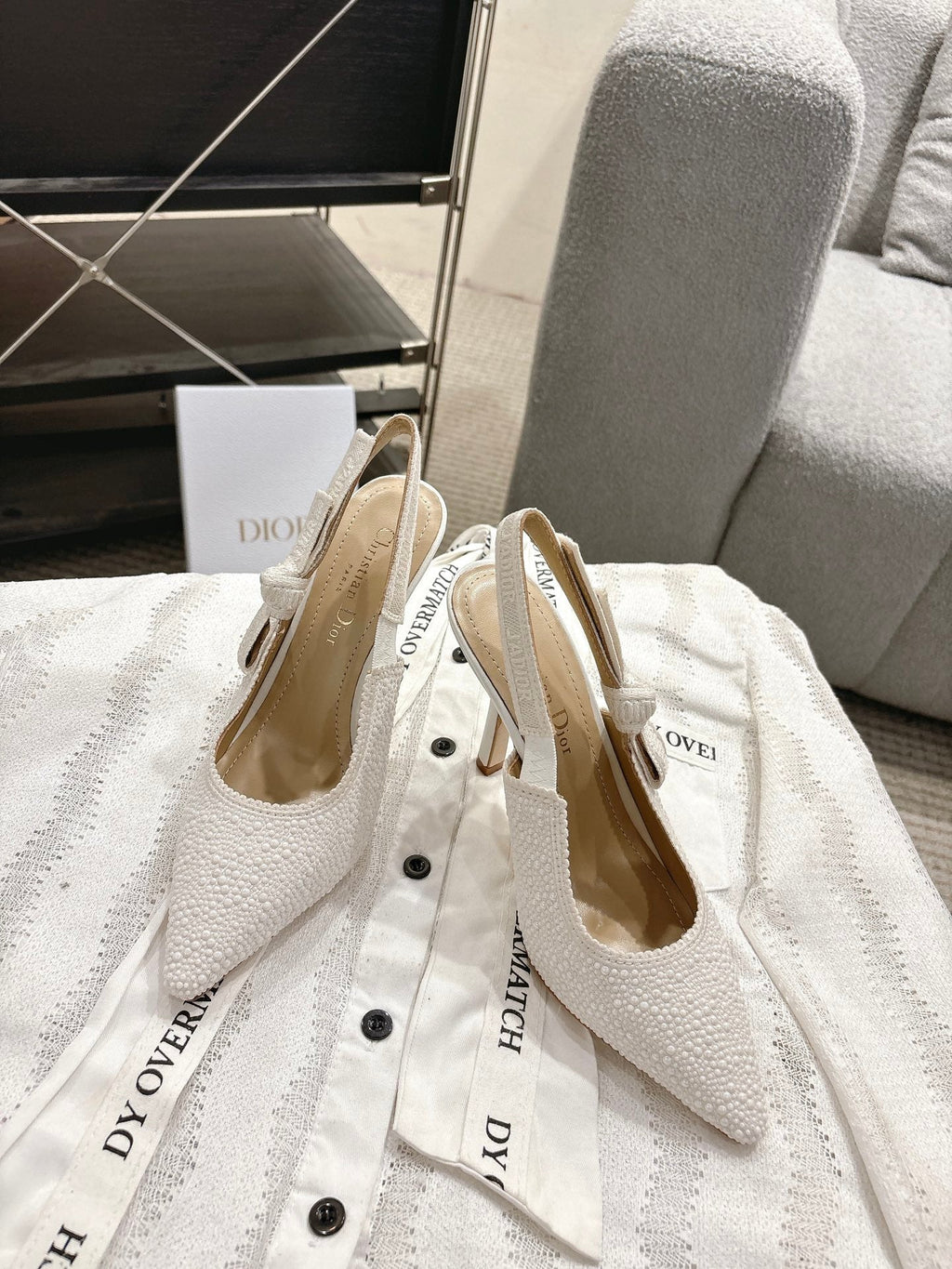 Dior J'Adior Embroidered Strap Kitten Heel Sandals