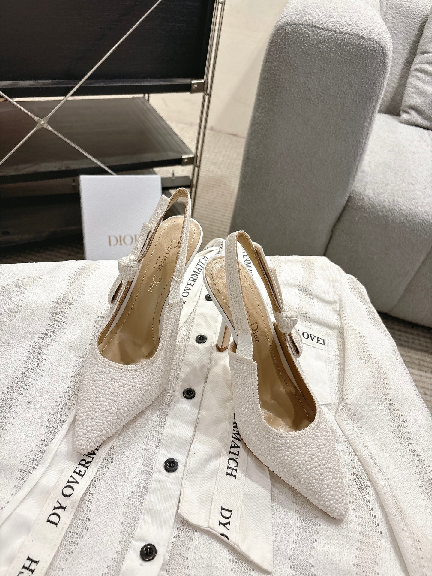 Dior J'Adior Embroidered Strap Kitten Heel Sandals