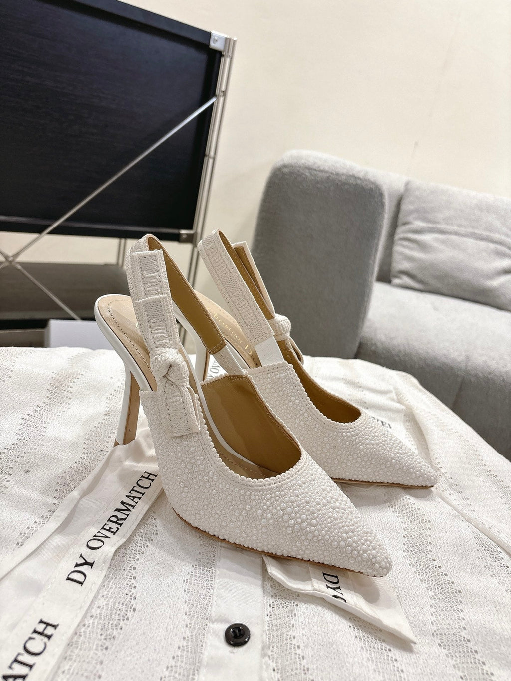Dior J'Adior Embroidered Strap Kitten Heel Sandals