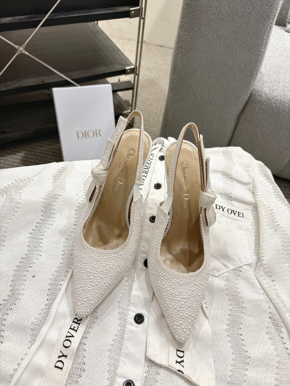 Dior J'Adior Embroidered Strap Kitten Heel Sandals