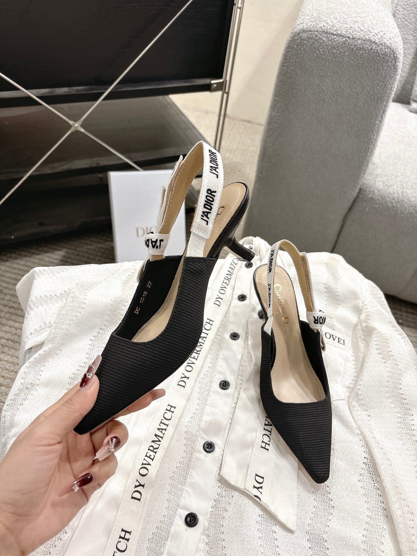 Dior J'Adior Embroidered Kitten Heel Sandals