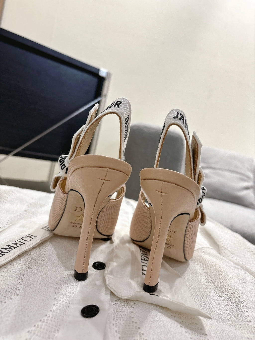 Dior J'Adior Embroidered Kitten Heel Sandals