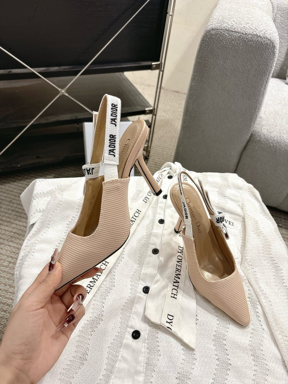 Dior J'Adior Embroidered Kitten Heel Sandals