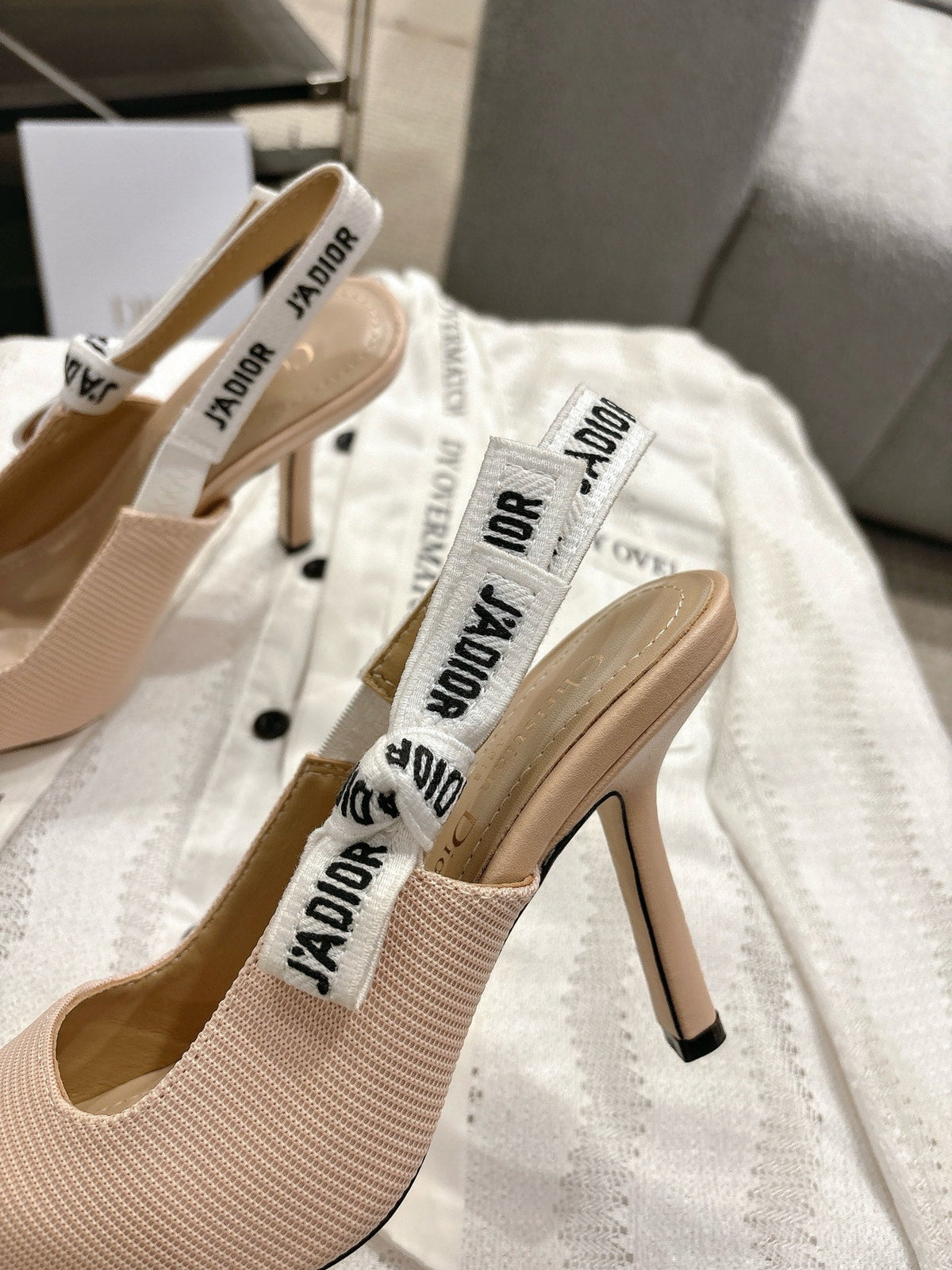 Dior J'Adior Embroidered Kitten Heel Sandals