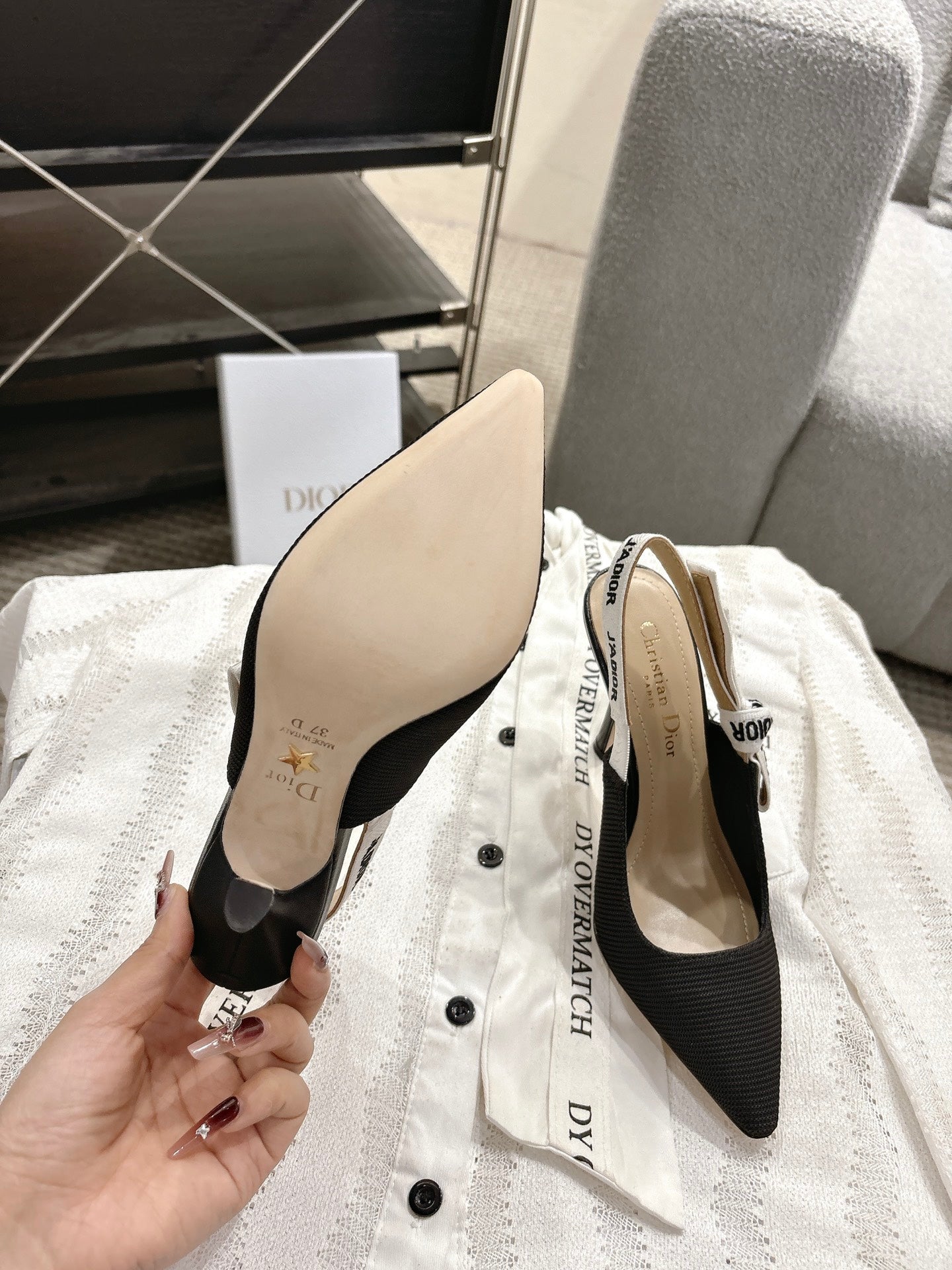Dior J'Adior Embroidered Kitten Heel Sandals