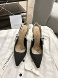 Dior J'Adior Embroidered Kitten Heel Sandals