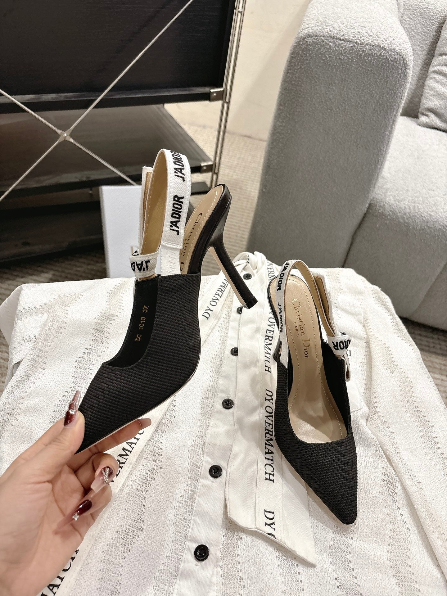 Dior J'Adior Embroidered Kitten Heel Sandals