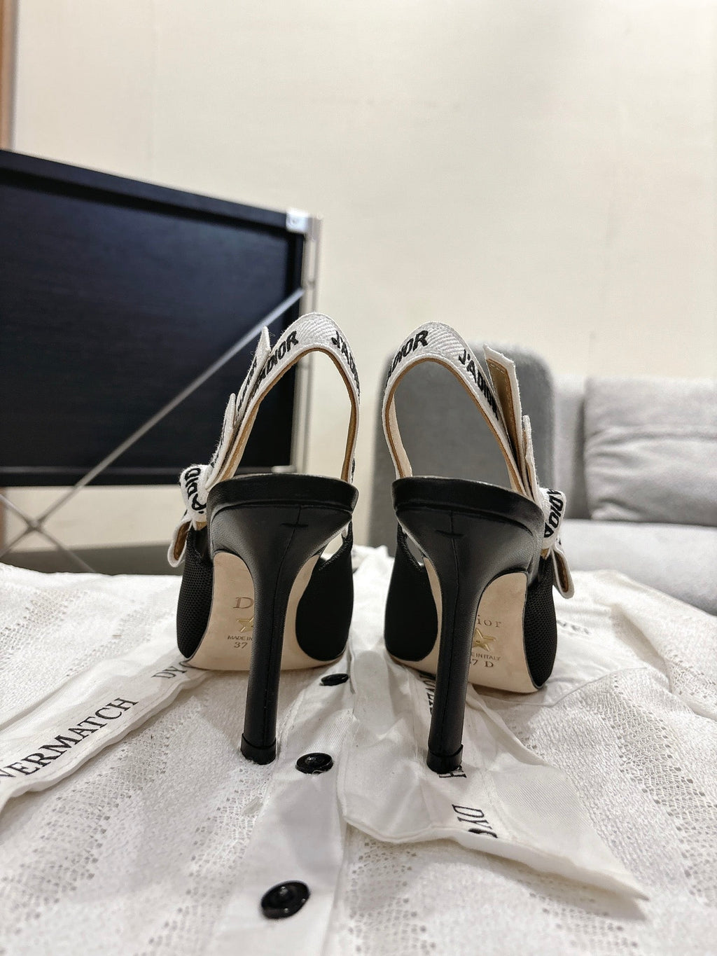 Dior J'Adior Embroidered Kitten Heel Sandals