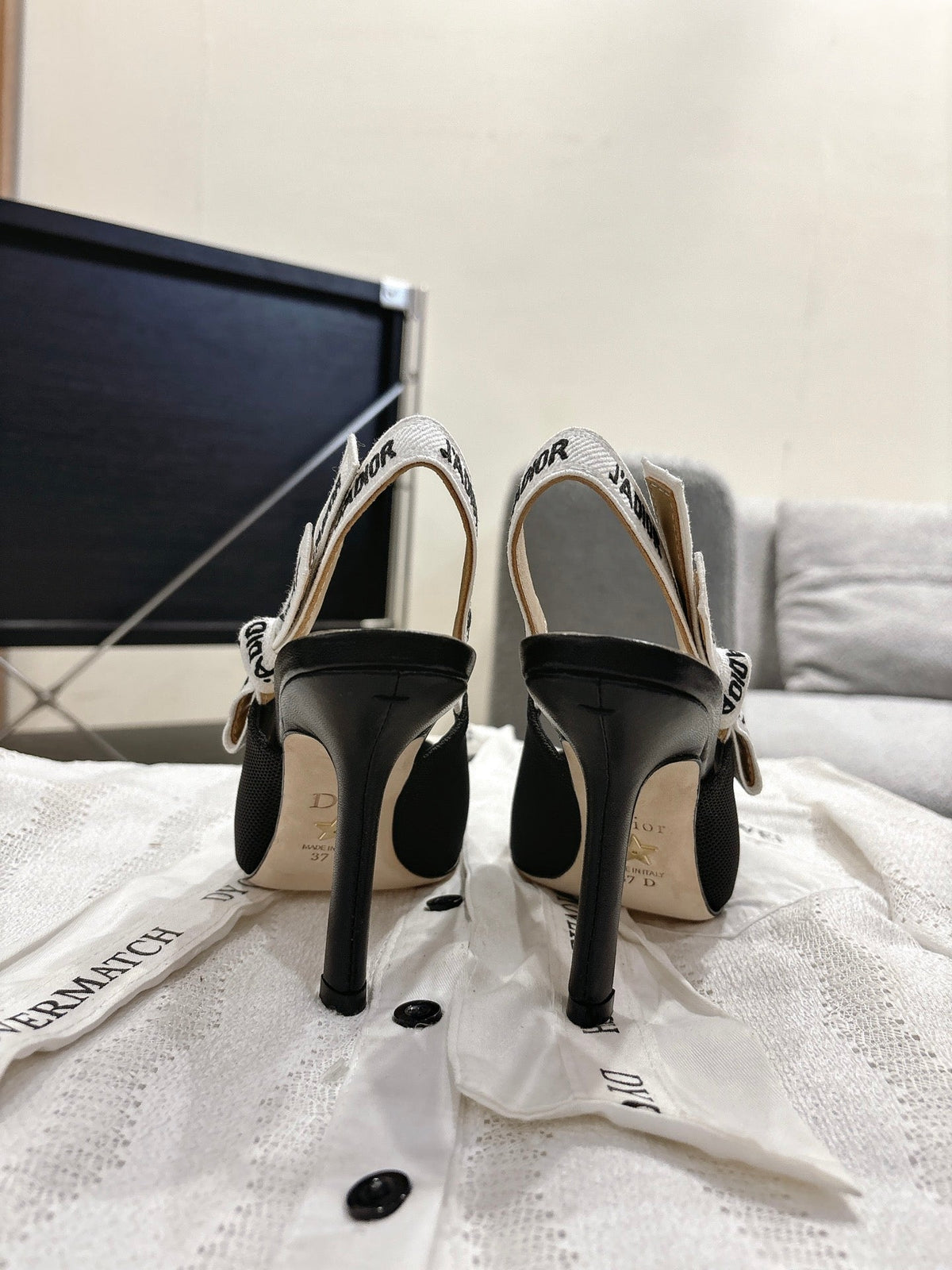Dior J'Adior Embroidered Kitten Heel Sandals