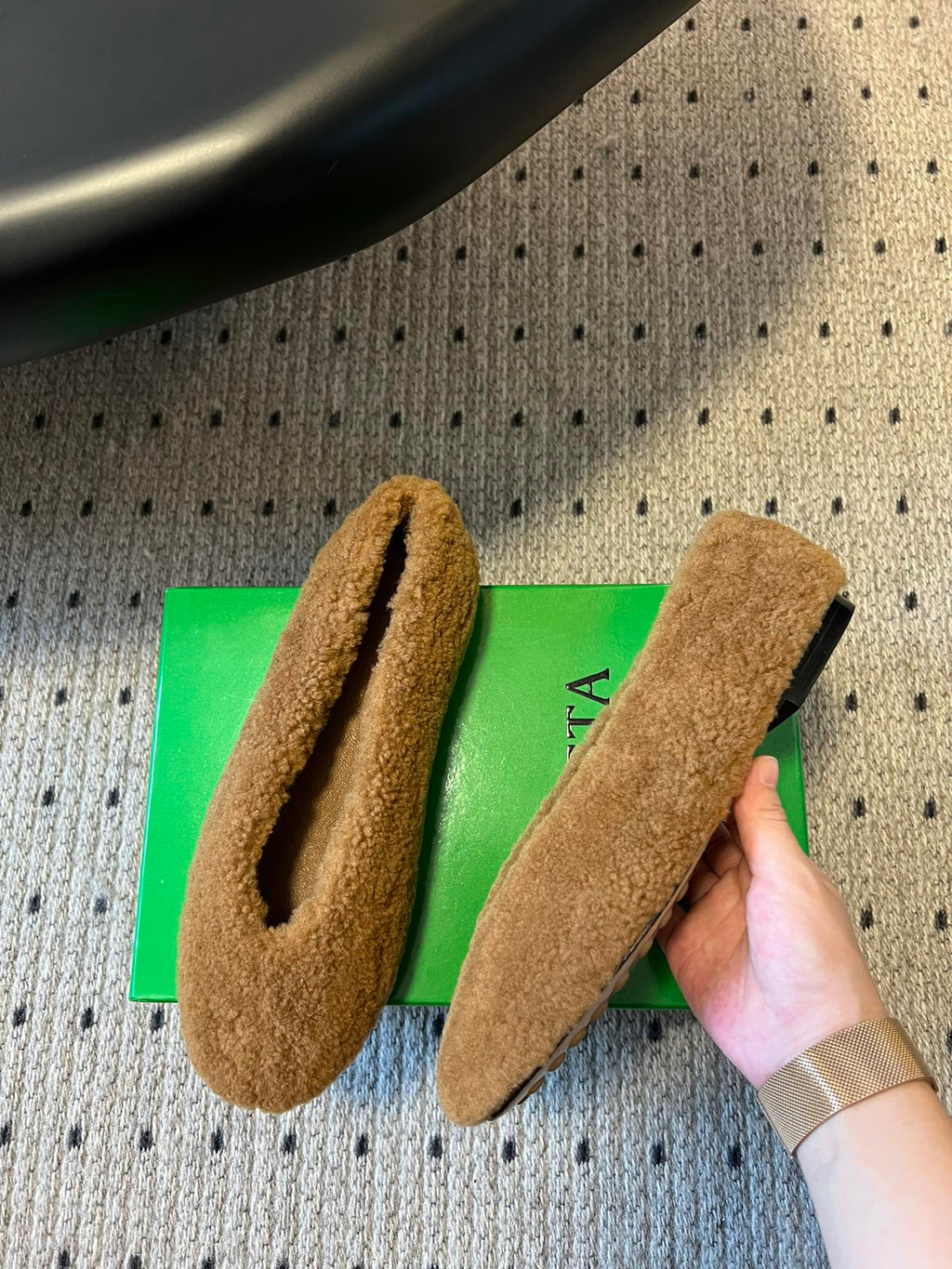 Bottega Veneta Furry Ballet Flats – 25SS