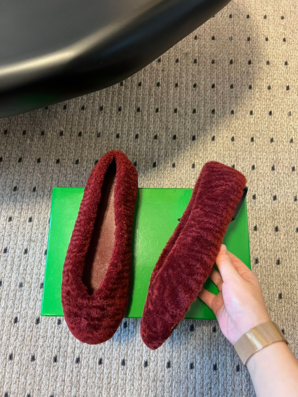 Bottega Veneta Furry Ballet Flats – 25SS