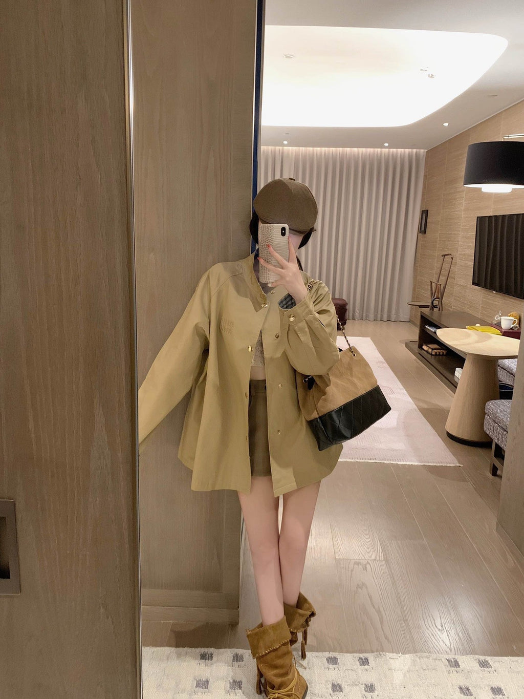 Miu Miu Plaid Trench Coat – 25FW