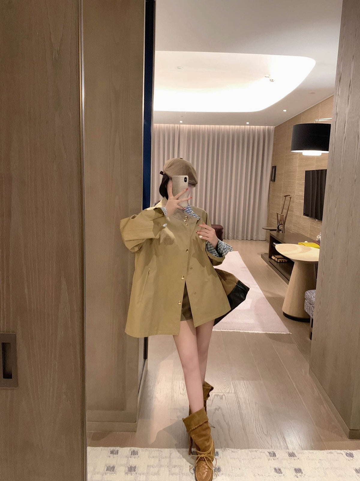 Miu Miu Plaid Trench Coat – 25FW