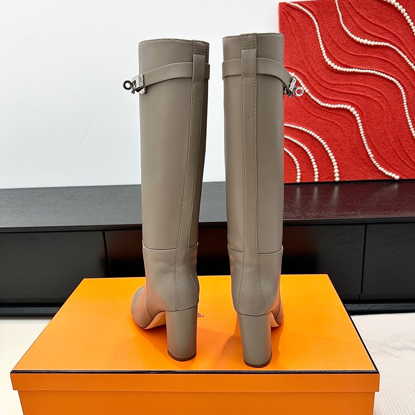 Hermès Kelly Buckle High Heel Knee-High Boots