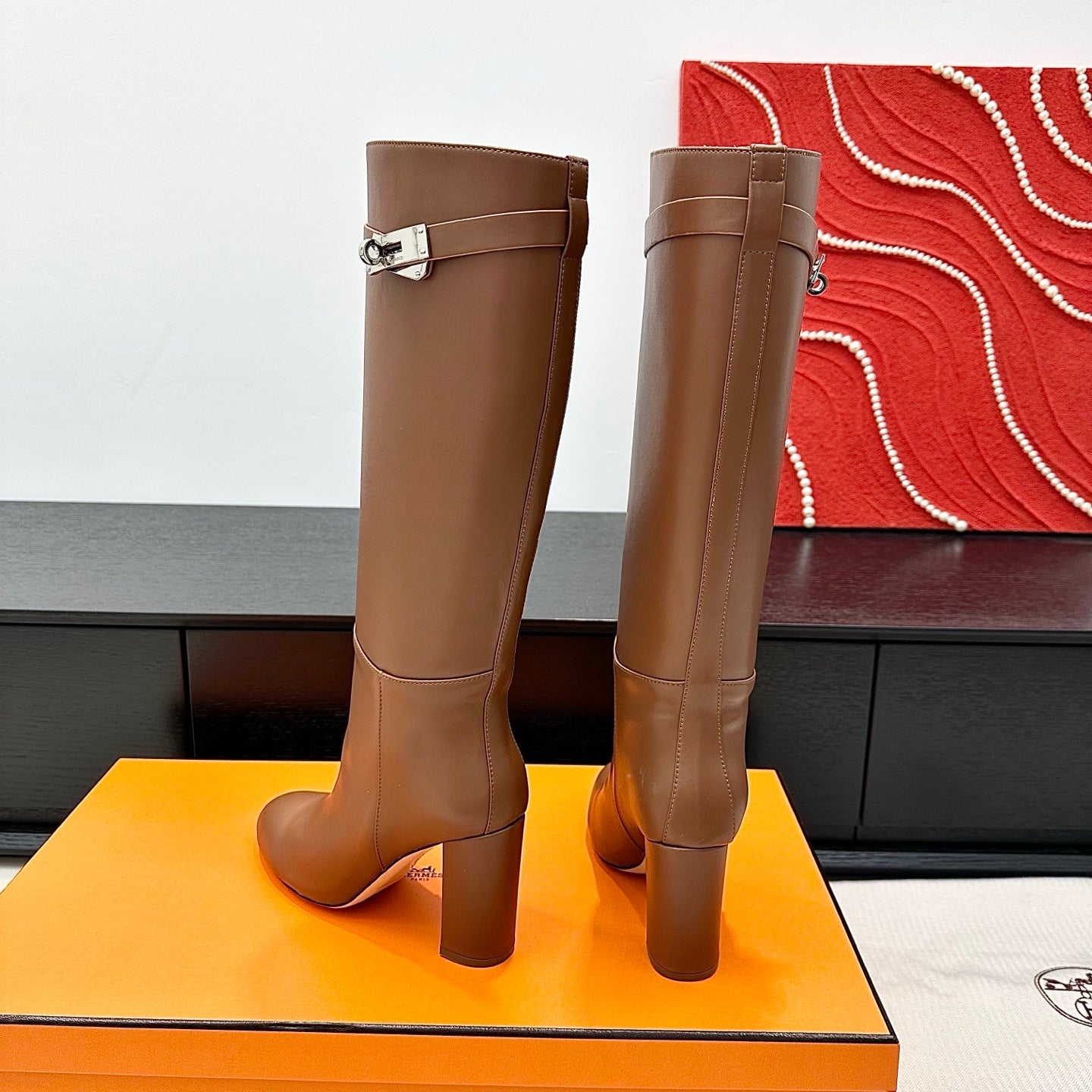 Hermès Kelly Buckle High Heel Knee-High Boots