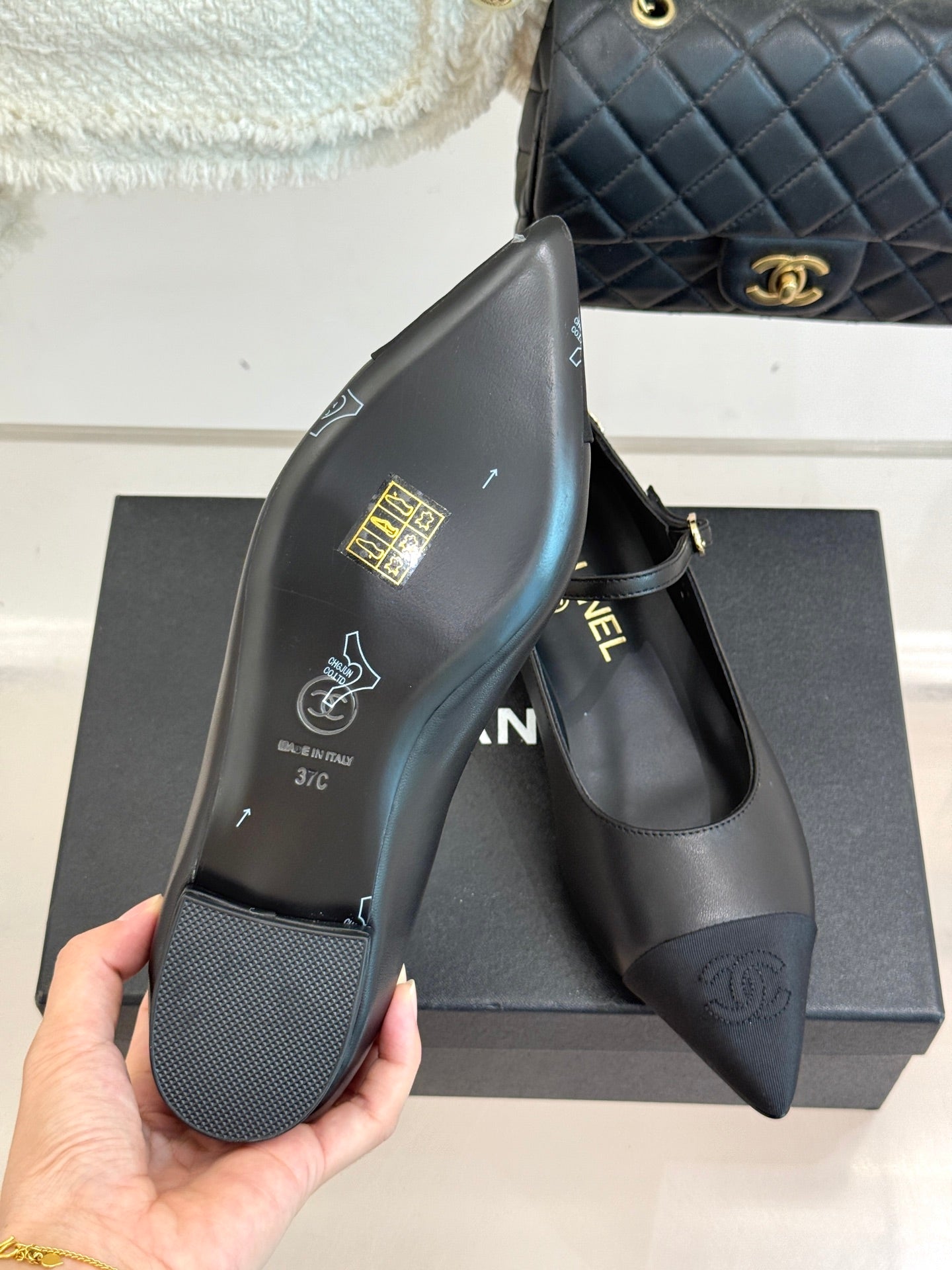 Chanel 25K Pointed Toe Mary Jane Flats