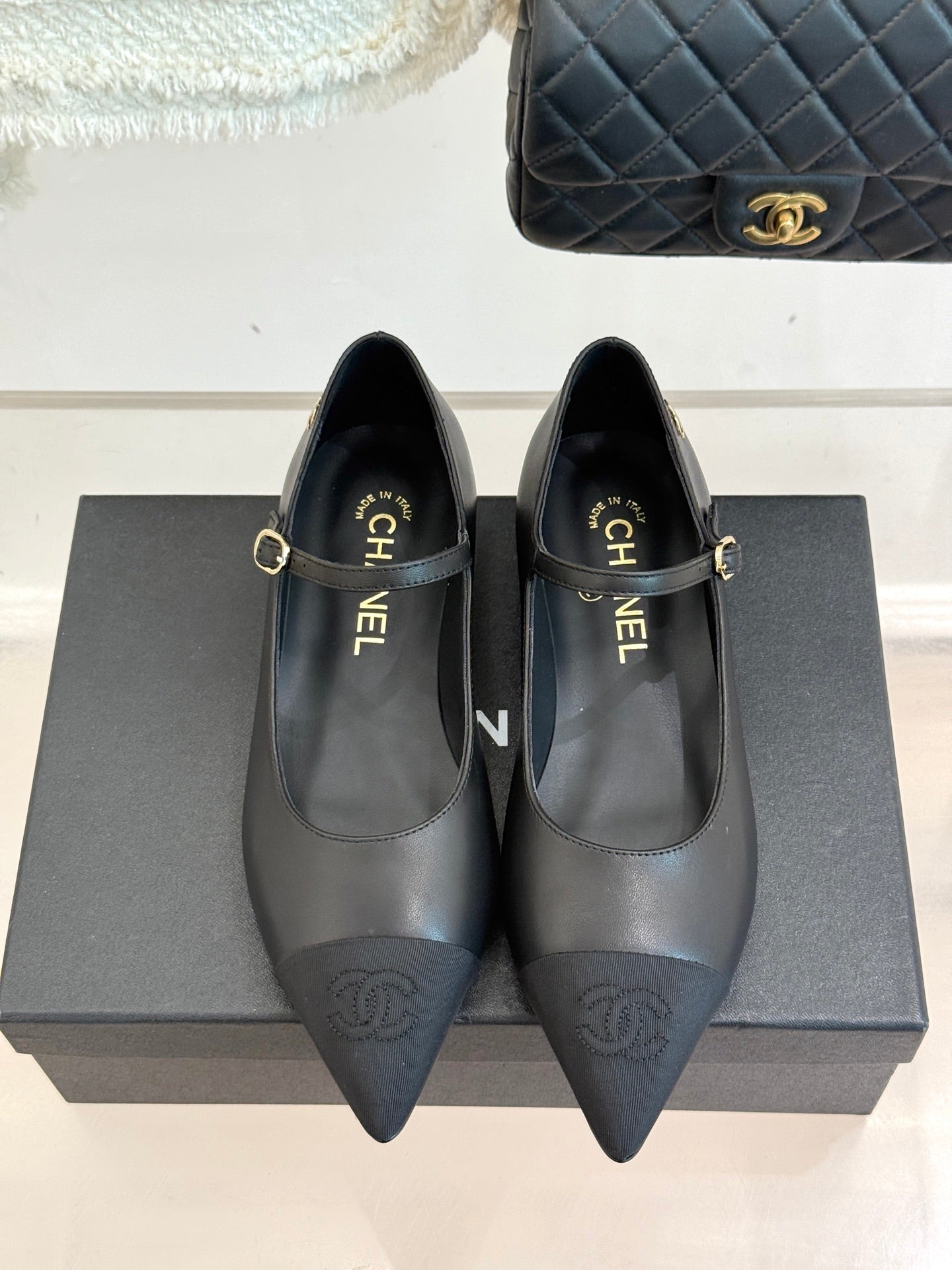 Chanel 25K Pointed Toe Mary Jane Flats