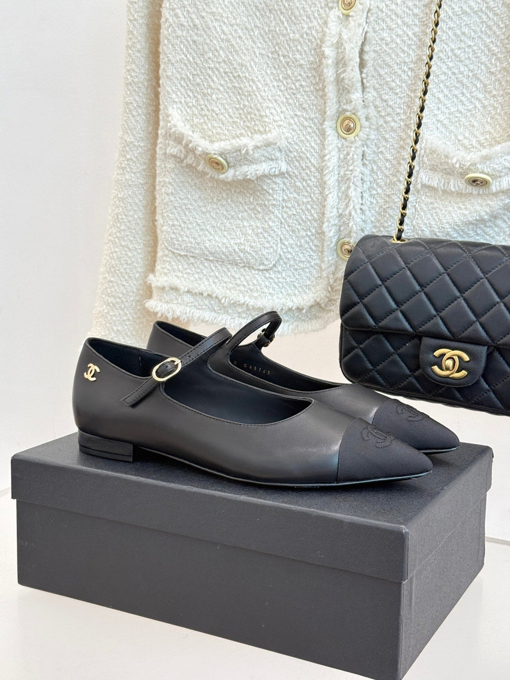 Chanel 25K Pointed Toe Mary Jane Flats