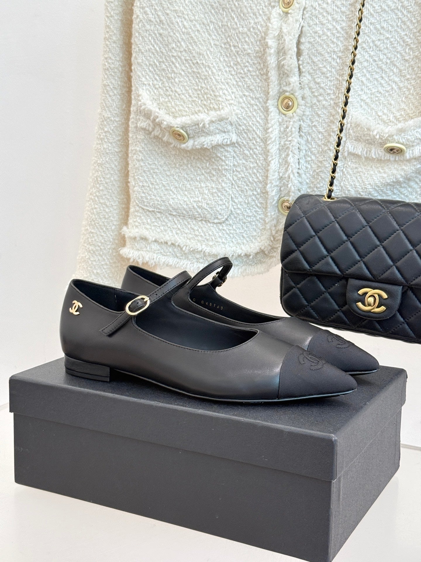 Chanel 25K Pointed Toe Mary Jane Flats