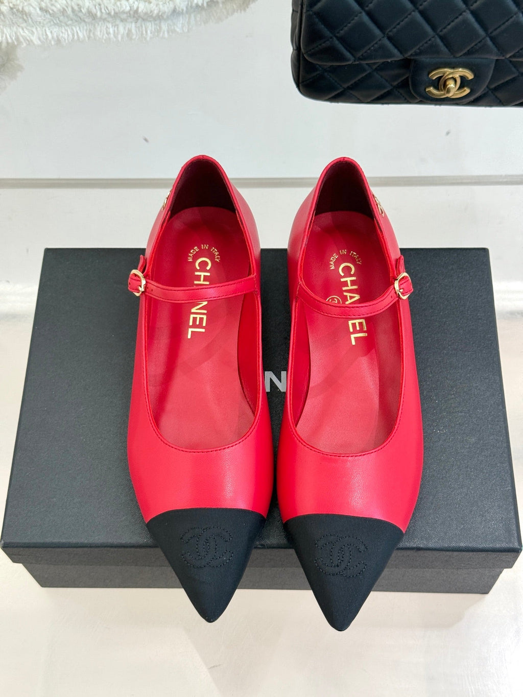 Chanel 25K Pointed Toe Mary Jane Flats